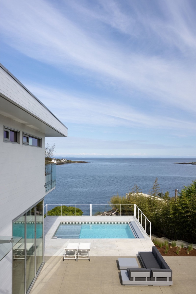 Pool and ocean aerial
